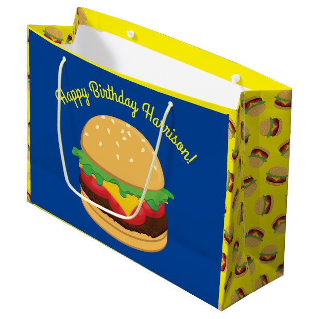 Bolsa De Regalo Grande Hamburger Birthday Party Burger (Angulo Anverso)