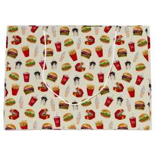 Bolsa De Regalo Grande Hamburguesas de comida rápida, fritas, domingos