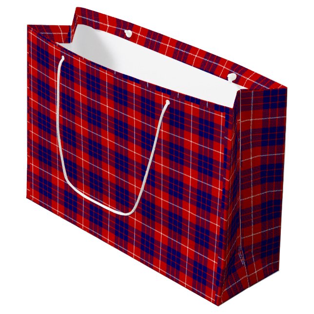 Bolsa De Regalo Grande Hamilton tartan azul violeta (Angulo Anverso)