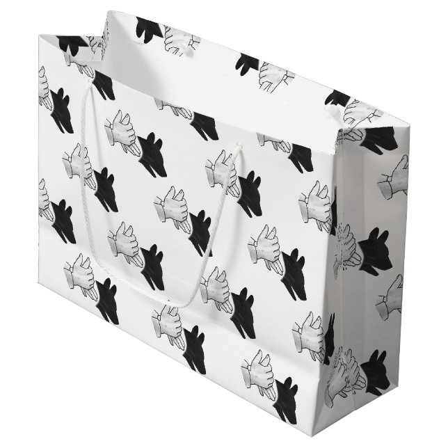 Bolsa De Regalo Grande Hand Silhouette Dog (Angulo Anverso)