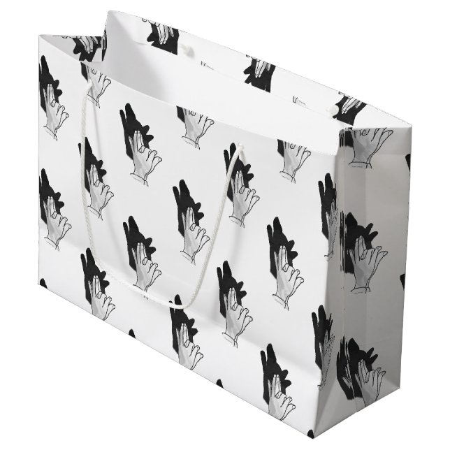 Bolsa De Regalo Grande Hand Silhouette Wolf (Angulo Anverso)