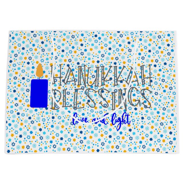 Bolsa De Regalo Grande Hanukkah Blessings (Anverso)