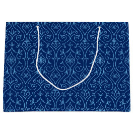 Bolsa De Regalo Grande Hanukkah decorativo azul y dorado