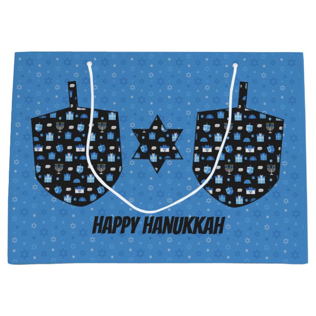 Bolsa De Regalo Grande Hanukkah Dreidel Cutout (Anverso)