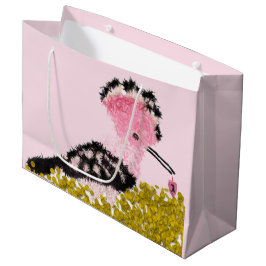 Bolsa De Regalo Grande Hanukkah dreidel gelt y hoopoe rosa