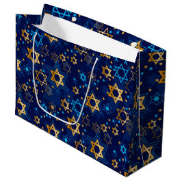 Bolsa De Regalo Grande Hanukkah Menorah Estrella Azul Judía