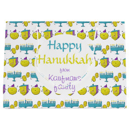 Bolsa De Regalo Grande Hanukkah moderno divertido agregar su nombre perso