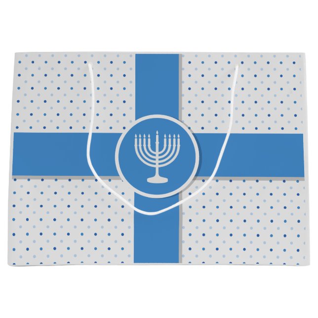 Bolsa De Regalo Grande Hanukkah Polka Dot Wraped Gift (Anverso)