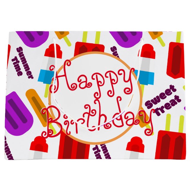 Bolsa De Regalo Grande Happy Birday Summertime Frozen Bar (Anverso)