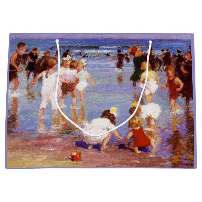 Bolsa De Regalo Grande Happy Days at the Beach (por E.H. Potthast) (Anverso)