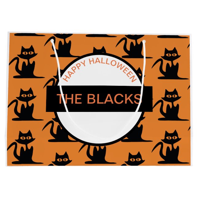 Bolsa De Regalo Grande HAPPY HALLOWEEN Bag DE regalo PERSONALIZABLE CAT N (Reverso)