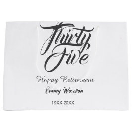 Bolsa De Regalo Grande Happy retirement bold letter name year elegant sim
