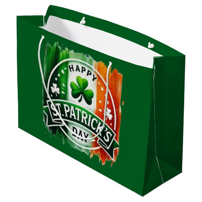 Bolsa De Regalo Grande Happy St. Patty's Day (Angulo reverso)