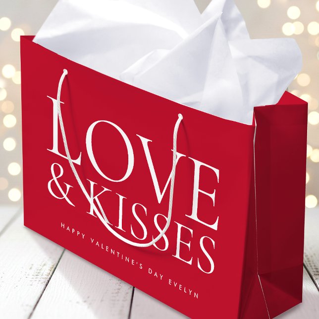 Bolsa De Regalo Grande Happy Valentine's Day Love & Kisses Red (Subido por el creador)