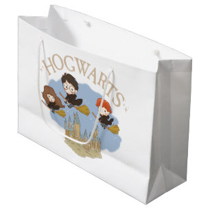Bolsa De Regalo Grande HARRY POTTER™, Hermione y Ron vuelan sobre HOGWART