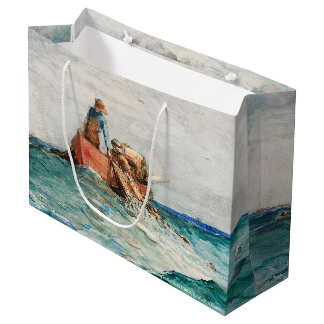 Bolsa De Regalo Grande Hauling In The Nets (1887) De Winslow Homer (Subido por el creador)