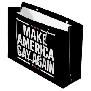 Bolsa De Regalo Grande Haz a América Gay de Nuevo Divertido Mes del Orgul