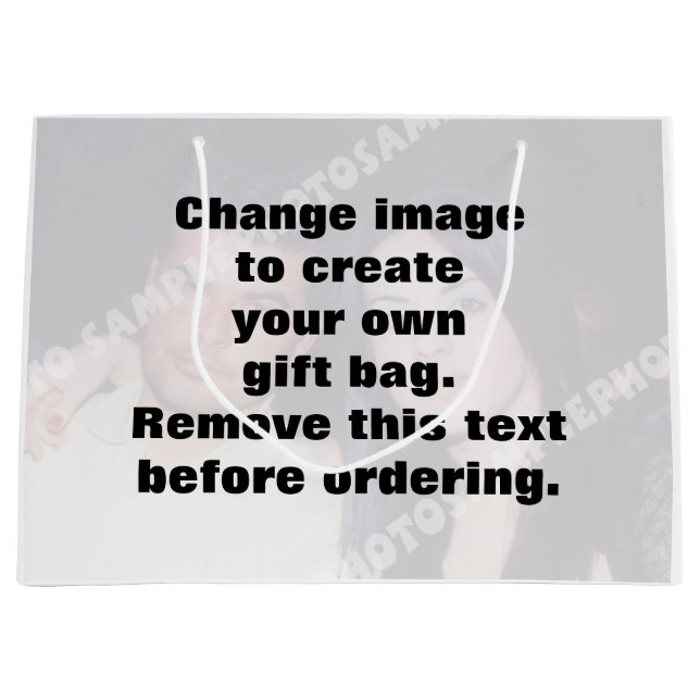 Bolsa De Regalo Grande Haz tu propia foto personalizada (Anverso)