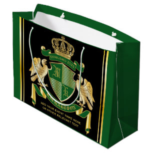 Bolsa De Regalo Grande Haz tu propio escudo de armas, emblema de águila 