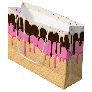 Bolsa De Regalo Grande helado de fresa de chocolate de vainilla de fusión