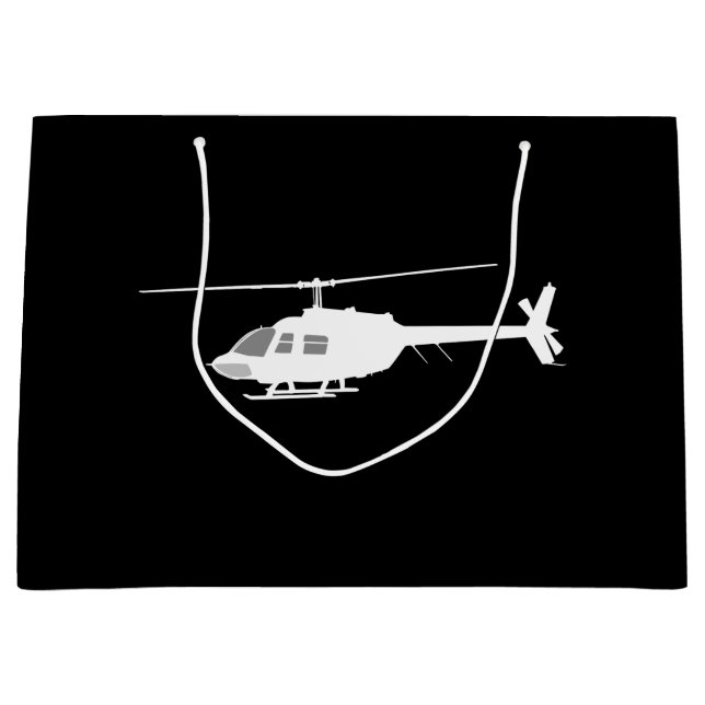 Bolsa De Regalo Grande Helicóptero Chopper Silhouette Flying Black (Anverso)