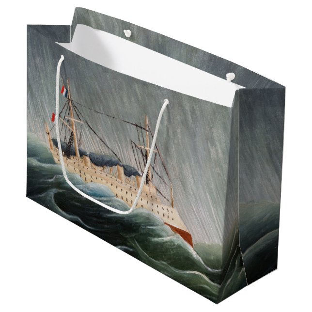 Bolsa De Regalo Grande Henri Rousseau - El barco en la tempestad (Angulo Anverso)