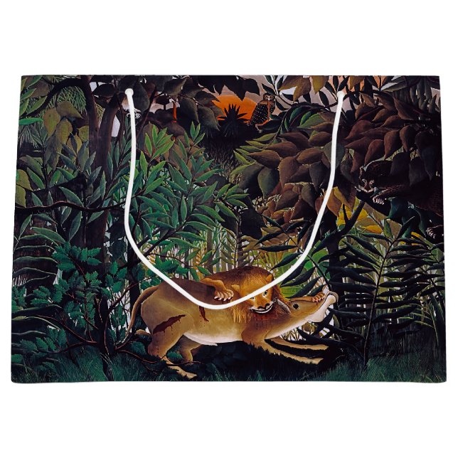 Bolsa De Regalo Grande Henri Rousseau - El león hambriento (Anverso)