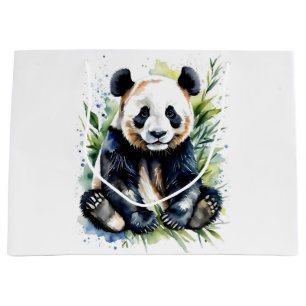 Bolsa De Regalo Grande Hermosa acuarela Panda Bear