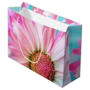 Bolsa De Regalo Grande Hermosa flor rosa en foto de cerca