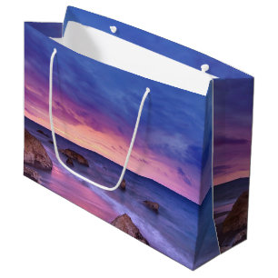 Bolsa De Regalo Grande Hermosa fotografía de la costa atardecer