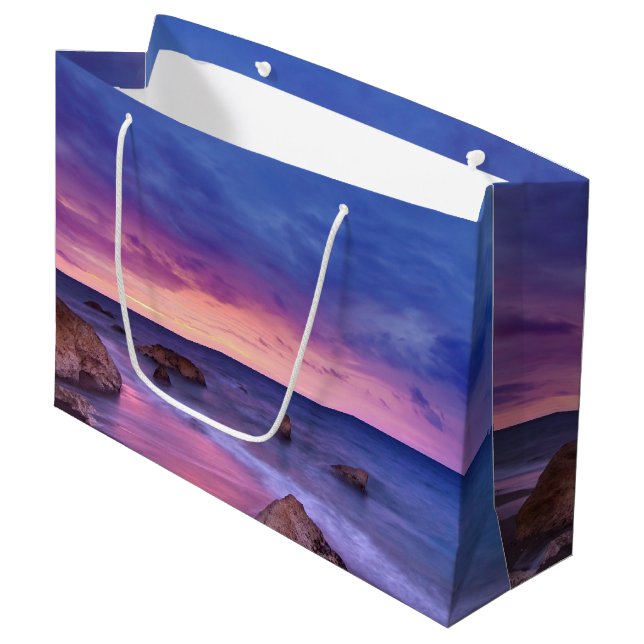 Bolsa De Regalo Grande Hermosa fotografía de la costa atardecer (Angulo Anverso)