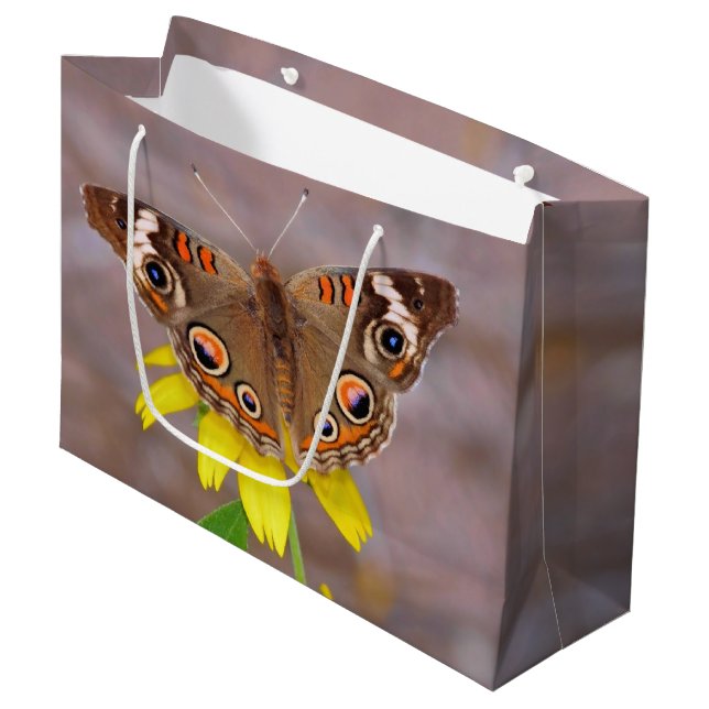 Bolsa De Regalo Grande Hermosa mariposa sobre la flor amarilla (Angulo Anverso)