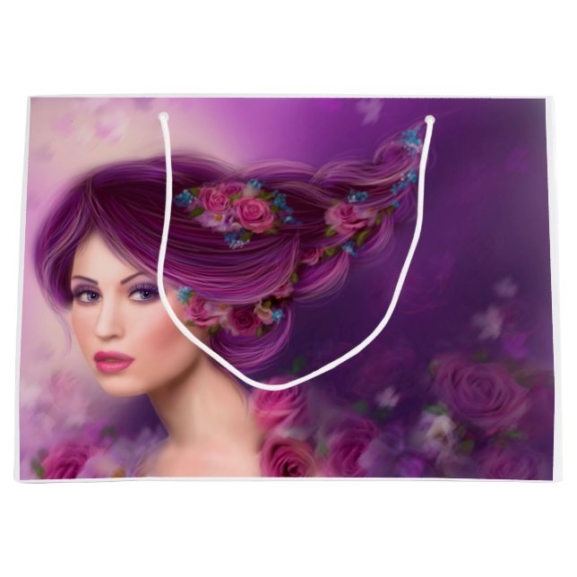 Bolsa De Regalo Grande hermosa mujer de fantasía (Anverso)