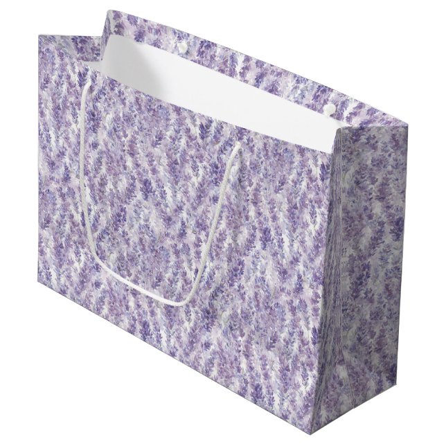 Bolsa De Regalo Grande Hermosas Flores Lavanda Despedida de Soltera (Angulo Anverso)