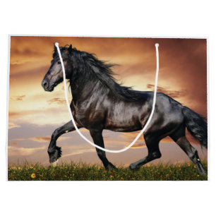 Bolsa De Regalo Grande Hermoso caballo negro