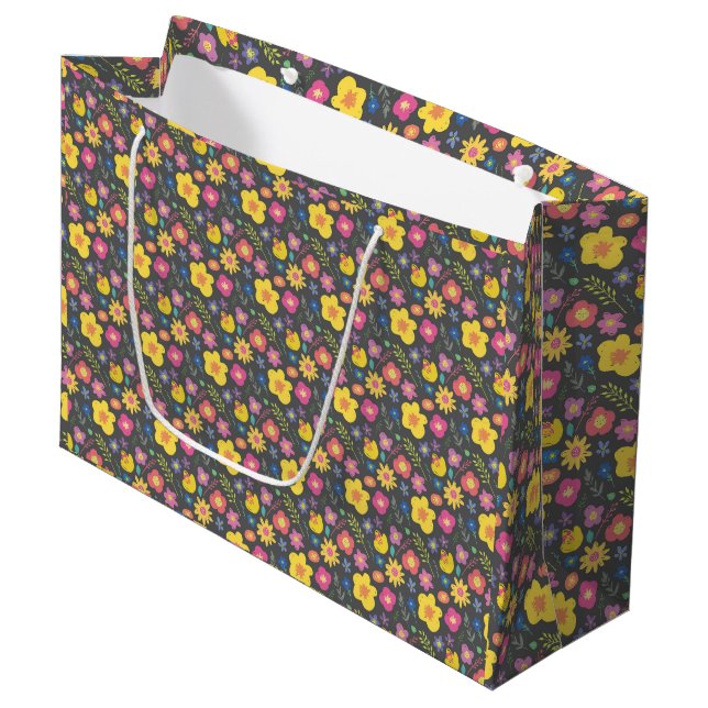 Bolsa De Regalo Grande Hermoso Estilo Floral Antiguo (Angulo Anverso)