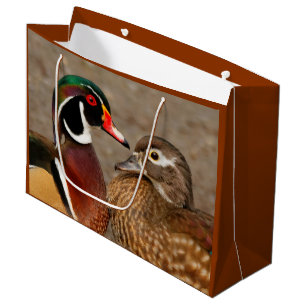 Bolsa De Regalo Grande Hermoso momento conmovedor entre pollos de madera