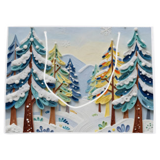 Bolsa De Regalo Grande Hermoso paisaje invernal | Bosque encantado
