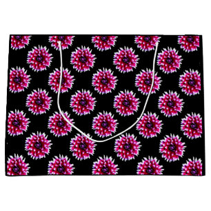 Bolsa De Regalo Grande Hermoso patrón de flor de dalia rosa naturaleza