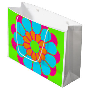 Bolsa De Regalo Grande Hermoso poder floral florece III + tu fondo.