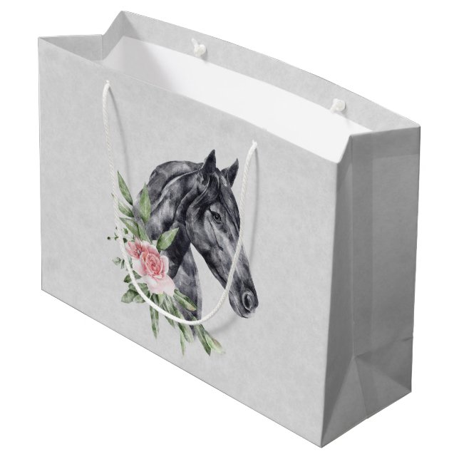 Bolsa De Regalo Grande Hermoso retrato de cabeza de caballo (Angulo reverso)