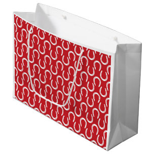 Bolsa De Regalo Grande Herraduras que amo a los caballos rojo blanco dulc