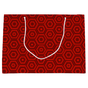 Bolsa De Regalo Grande Hexagones anidados rojos