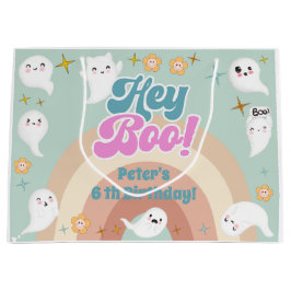 Bolsa De Regalo Grande Hey boo goovy halloween niños retro cumpleaños
