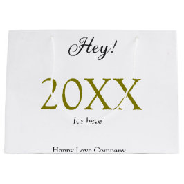 Bolsa De Regalo Grande Hey it's new year add year gold black simple. Mini