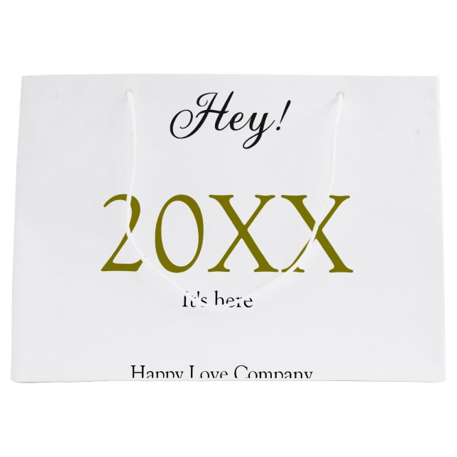 Bolsa De Regalo Grande Hey it's new year add year gold black simple. Mini (Anverso)