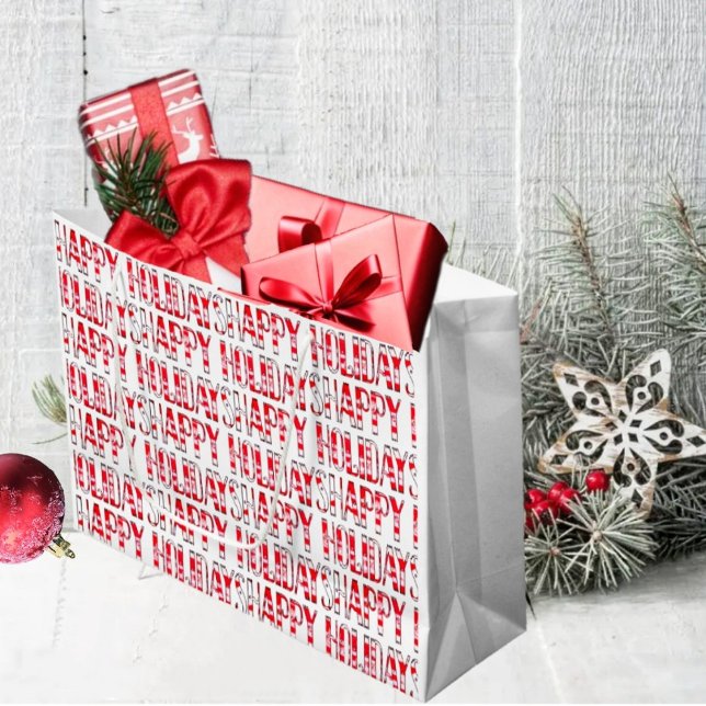 Bolsa De Regalo Grande HH Against Snow (This cheerful, looking gift bag design, is uplifting, and gets you ready for the holidays!)