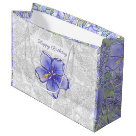 Bolsa De Regalo Grande Hibiscus & lace BLUE