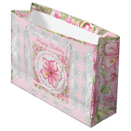 Bolsa De Regalo Grande Hibiscus & lace PINK