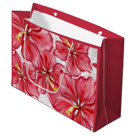 Bolsa De Regalo Grande Hibiscus & lace RED